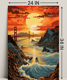 Sunset Over The Golden Gate Poster