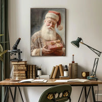 Santa Claus With A Gift Poster