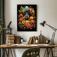 Enchanted Cottage In Bloom Poster