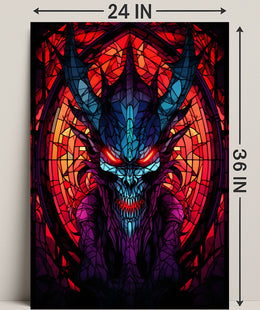 Stained Glass Demon Poster PosterGoat