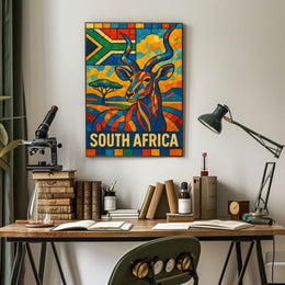 South Africa Vibrant Wildlife Poster