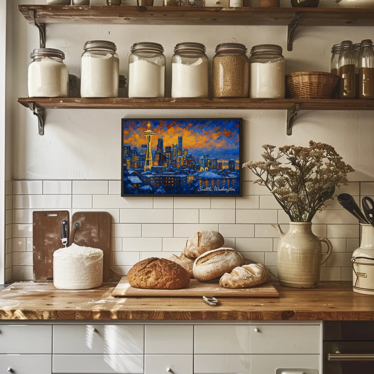 Seattle Skyline at Dusk Poster