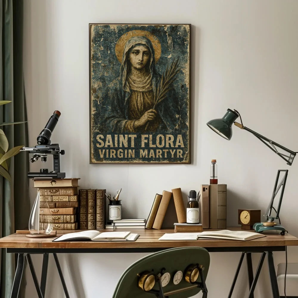 Saint Flora Vintage Religious Art Poster - Cultural Heritage Poster