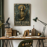 Saint Flora Vintage Religious Art Poster - Cultural Heritage Poster