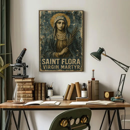 Saint Flora Vintage Religious Art Poster - Cultural Heritage Poster