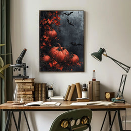 Hauntingly Eerie Halloween Autumn Landscape Poster