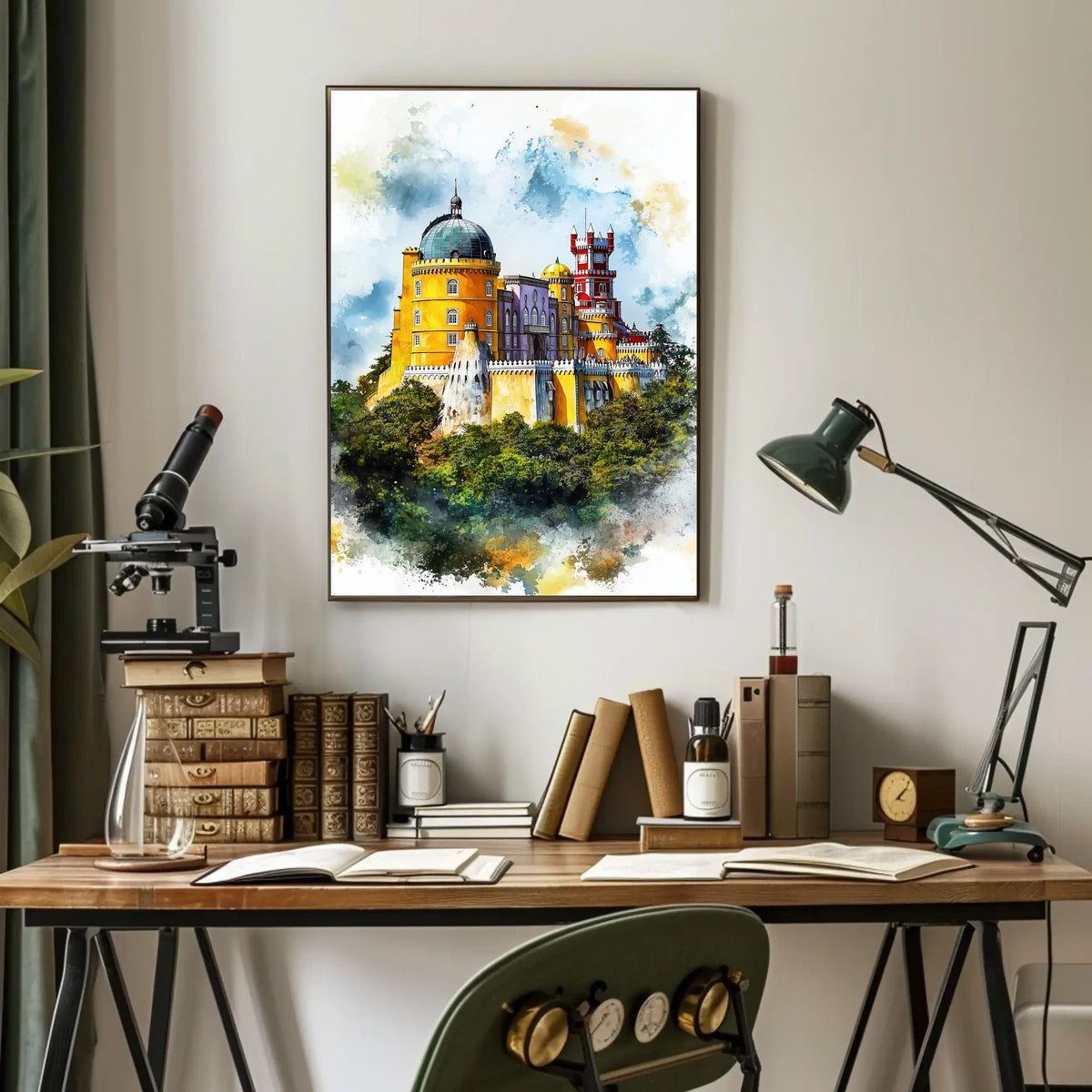 Portugal Sintra Pena Palace Bright Colorful View Poster