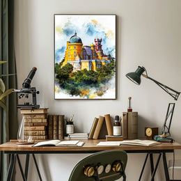 Portugal Sintra Pena Palace Bright Colorful View Poster