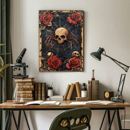 Web Of Roses And Skulls Poster