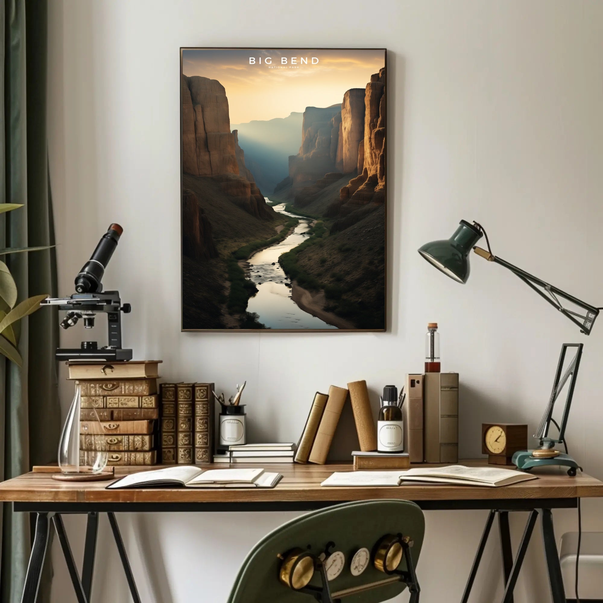 Big Bend Canyon Travel Poster Scenic Wall Art