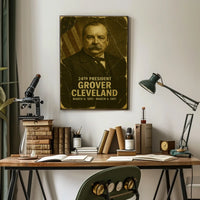 Grover Cleveland 24th President of the United States Damaged Photograph Poster