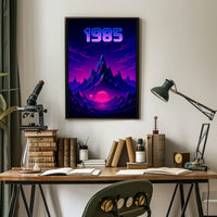 1985 Neon Synthwave Futuristic Sci-Fi Poster