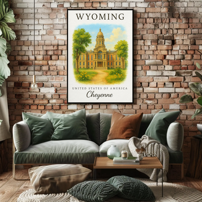 Wyoming, Cheyenne Signature Series Vintage Travel Poster