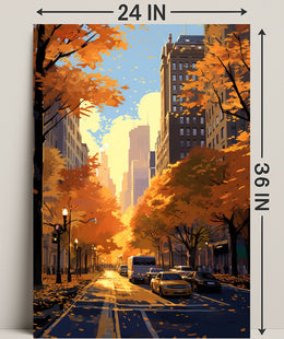 Autumn In The City Poster PosterGoat