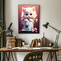 Kitten In A Teacup Poster PosterGoat