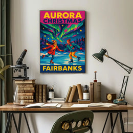 Fairbanks Aurora Christmas Poster