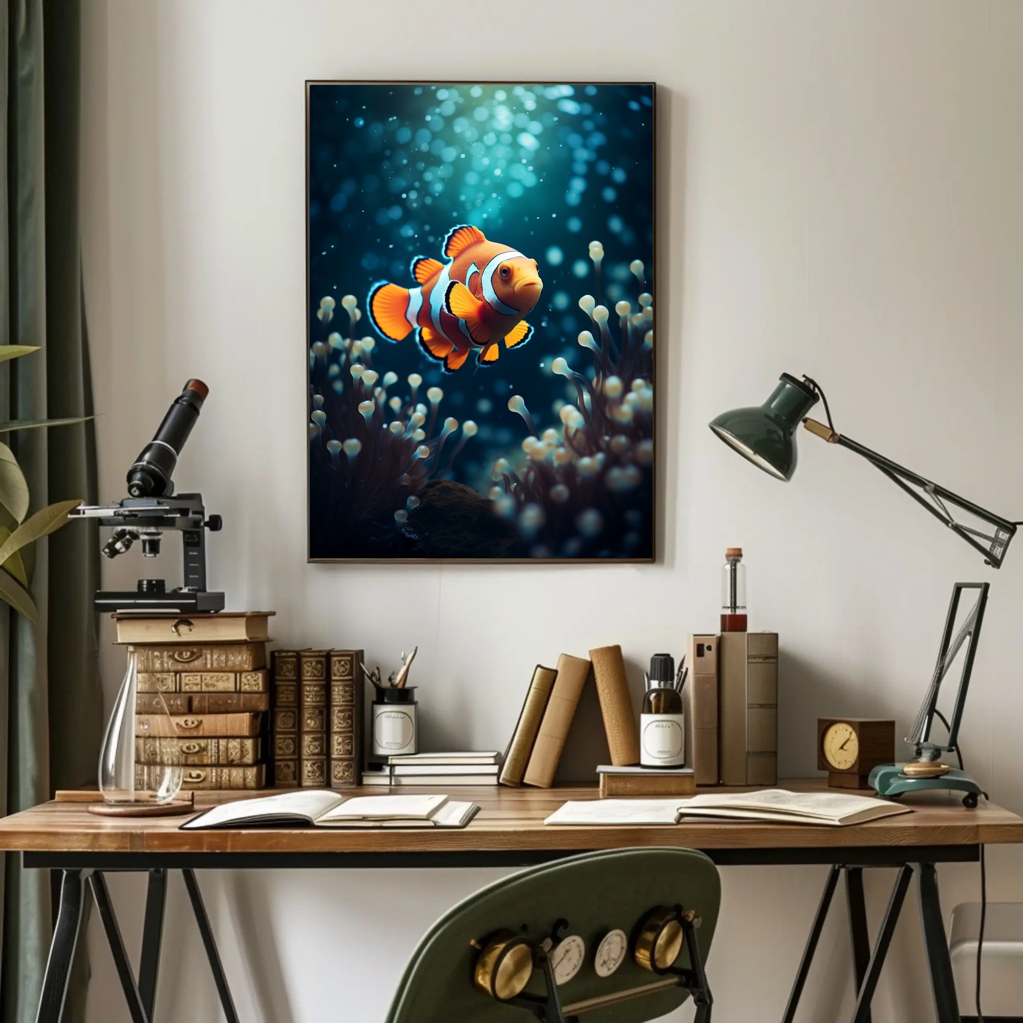 Clownfish In The Deep Poster PosterGoat