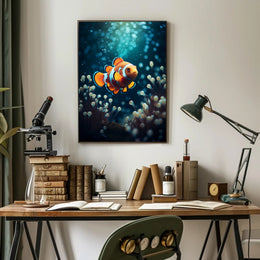 Clownfish In The Deep Poster PosterGoat