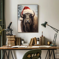Festive Bison In Winter Wonderland Poster
