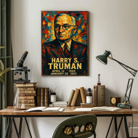 Harry S. Truman 33rd President of the United States Glitch Hop Art Poster
