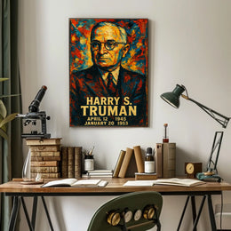 Harry S. Truman 33rd President of the United States Glitch Hop Art Poster
