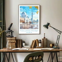 Sheikh Zayed Mosque Elegance: Cultural or Heritage Poster