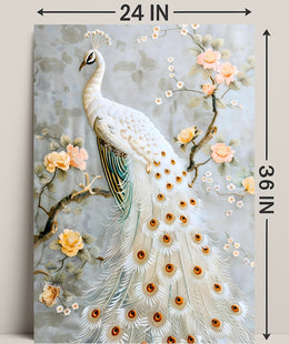 White Peacock Elegance Cultural or Heritage Poster
