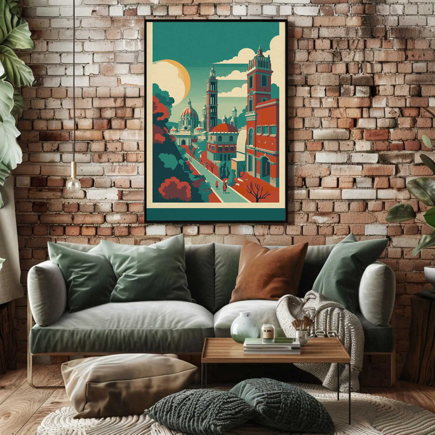 Historic European Architecture Courtyard Walk Vintage Travel Poster