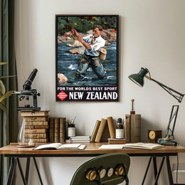 New Zealand Fishing Adventure Poster