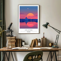 Helsinki Sunset Cityscape Poster Urban or Cityscape Poster