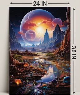 Cosmic Landscape Fantasy Poster PosterGoat