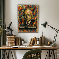 Eisenhower Abstract Portrait: Bold Presidential Art Print