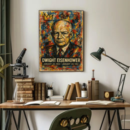 Eisenhower Abstract Portrait: Bold Presidential Art Print