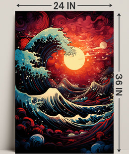 The Great Wave At Sunset Poster PosterGoat