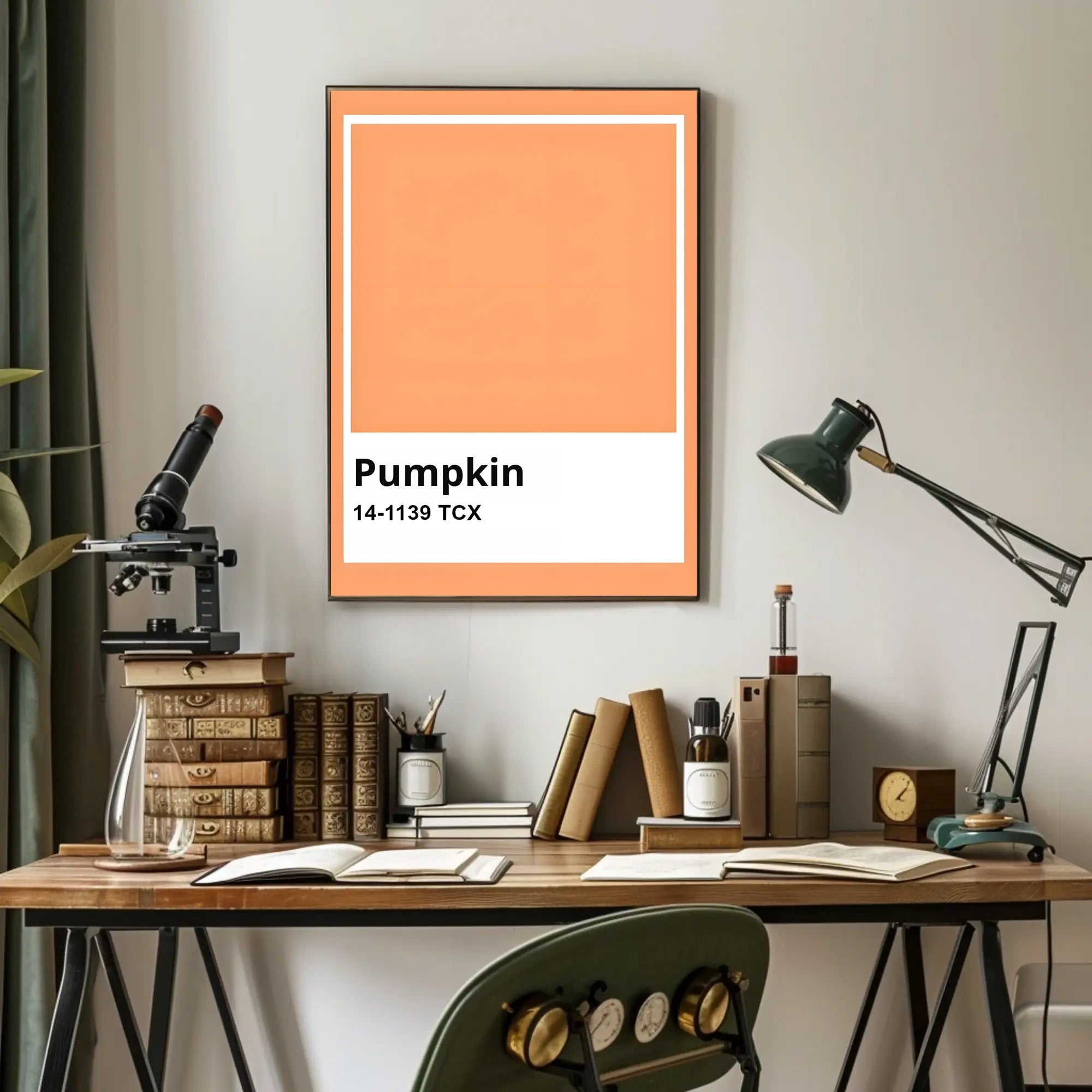 Minimalist Pumpkin Color Swatch Modern Artistic Poster PosterGoat