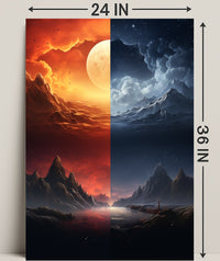 Dual Realms Day And Night Poster