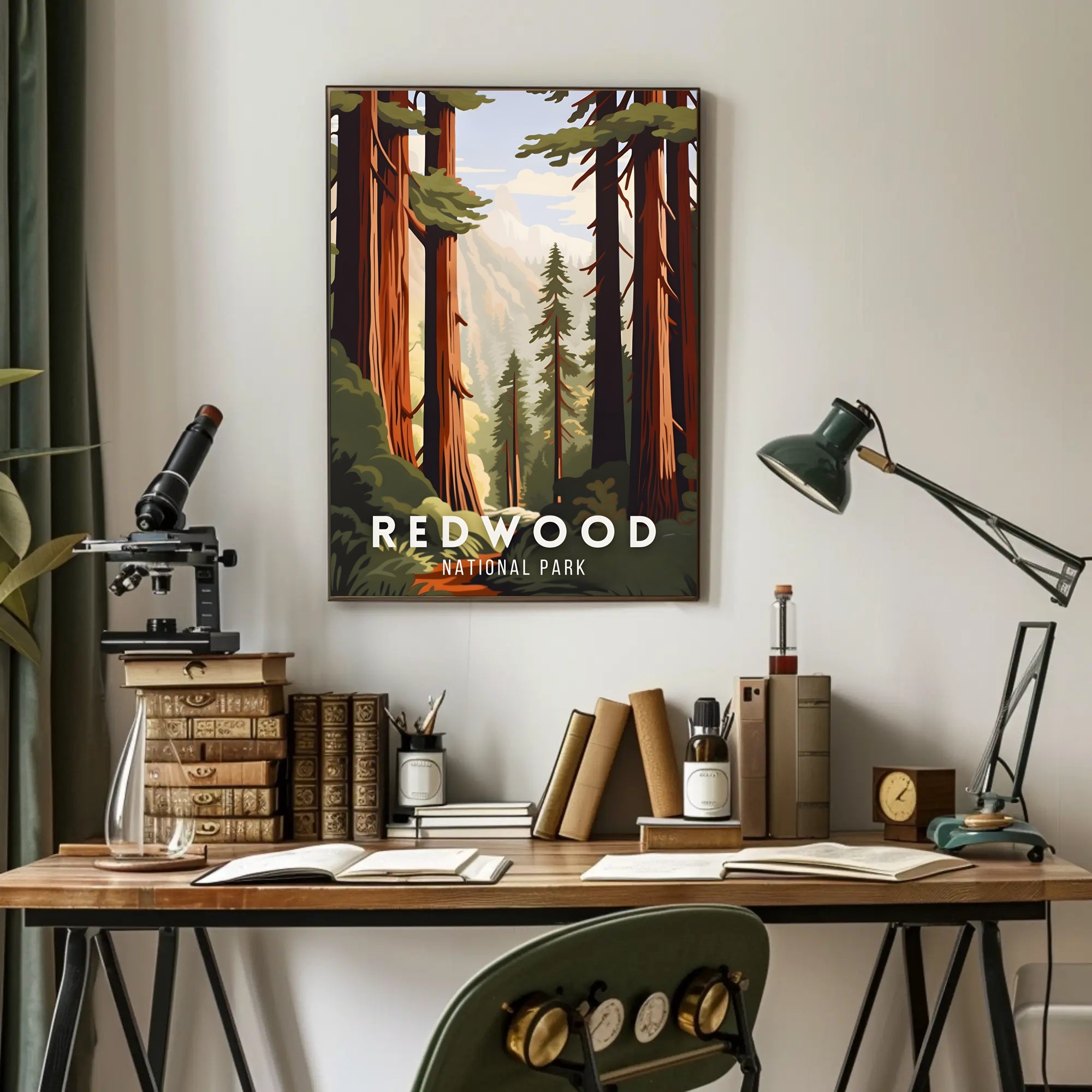 Redwood National Park Poster Scenic Wall Art Print