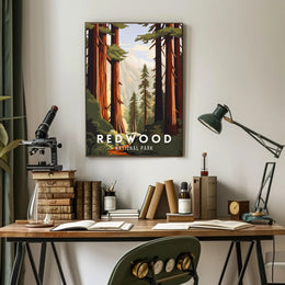 Redwood National Park Poster Scenic Wall Art Print