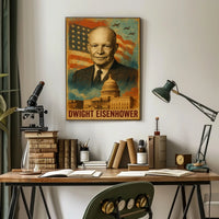 Dwight D. Eisenhower 34th President of the United States Layered Digital Collage Poster
