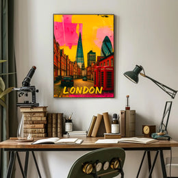 Colorful London Cityscape Pop Art Urban or Cityscape Poster