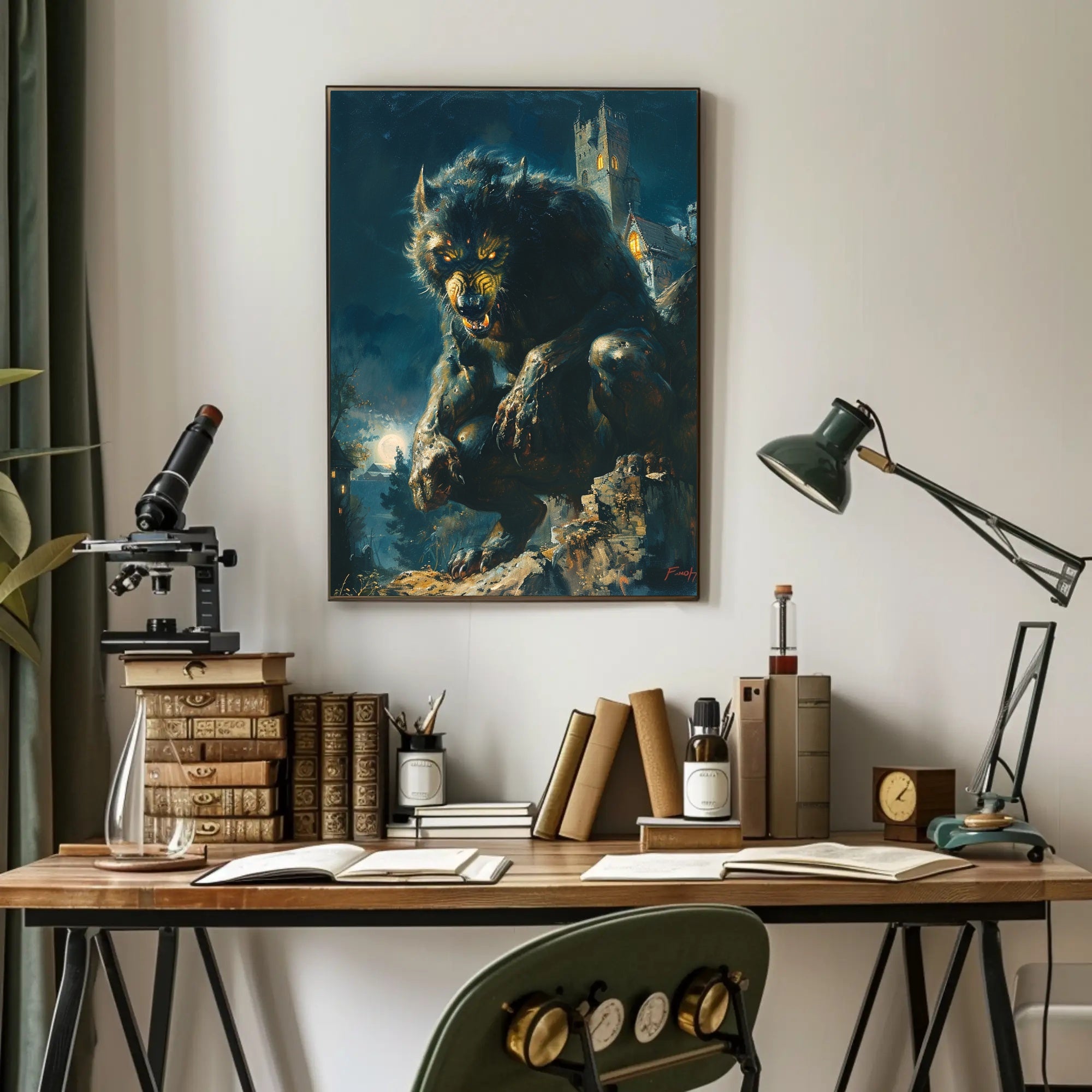 The Nocturnal Beast Art Poster for Home Decor and Art Lovers PosterGoat