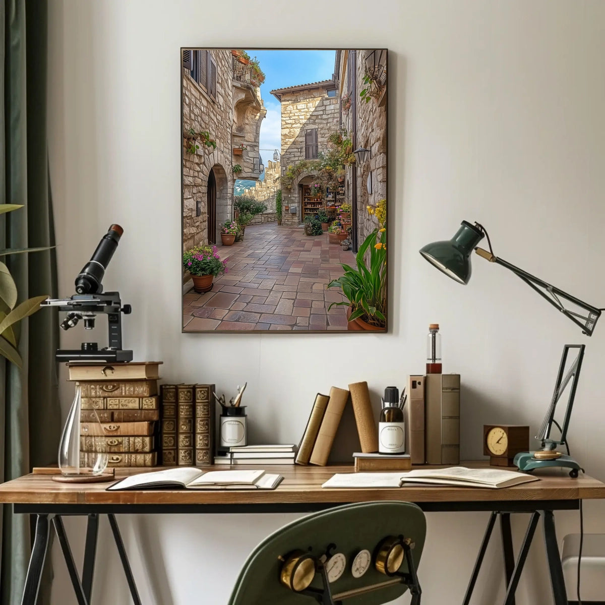 San Marino Old Town Stone Streets View Scenic Poster