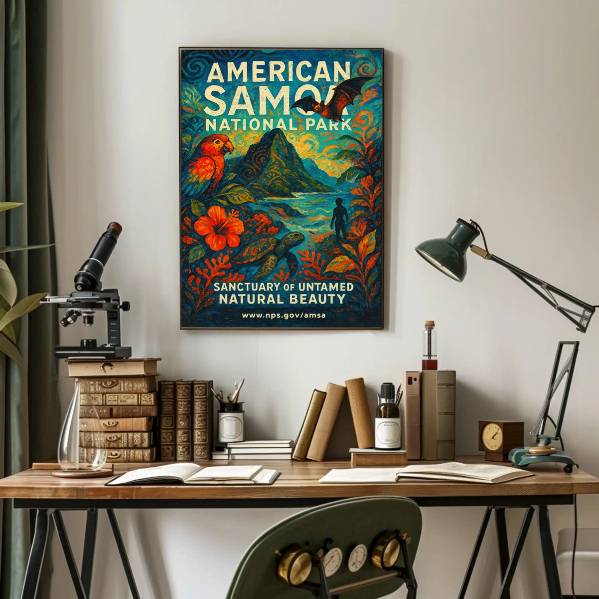 Vibrant Wildlife American Samoa National Park Poster