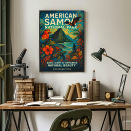 Vibrant Wildlife American Samoa National Park Poster