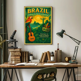 Brazilian Vibes Vintage Travel Poster