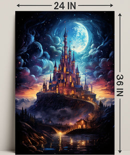 Enchanted Moonlit Castle Poster