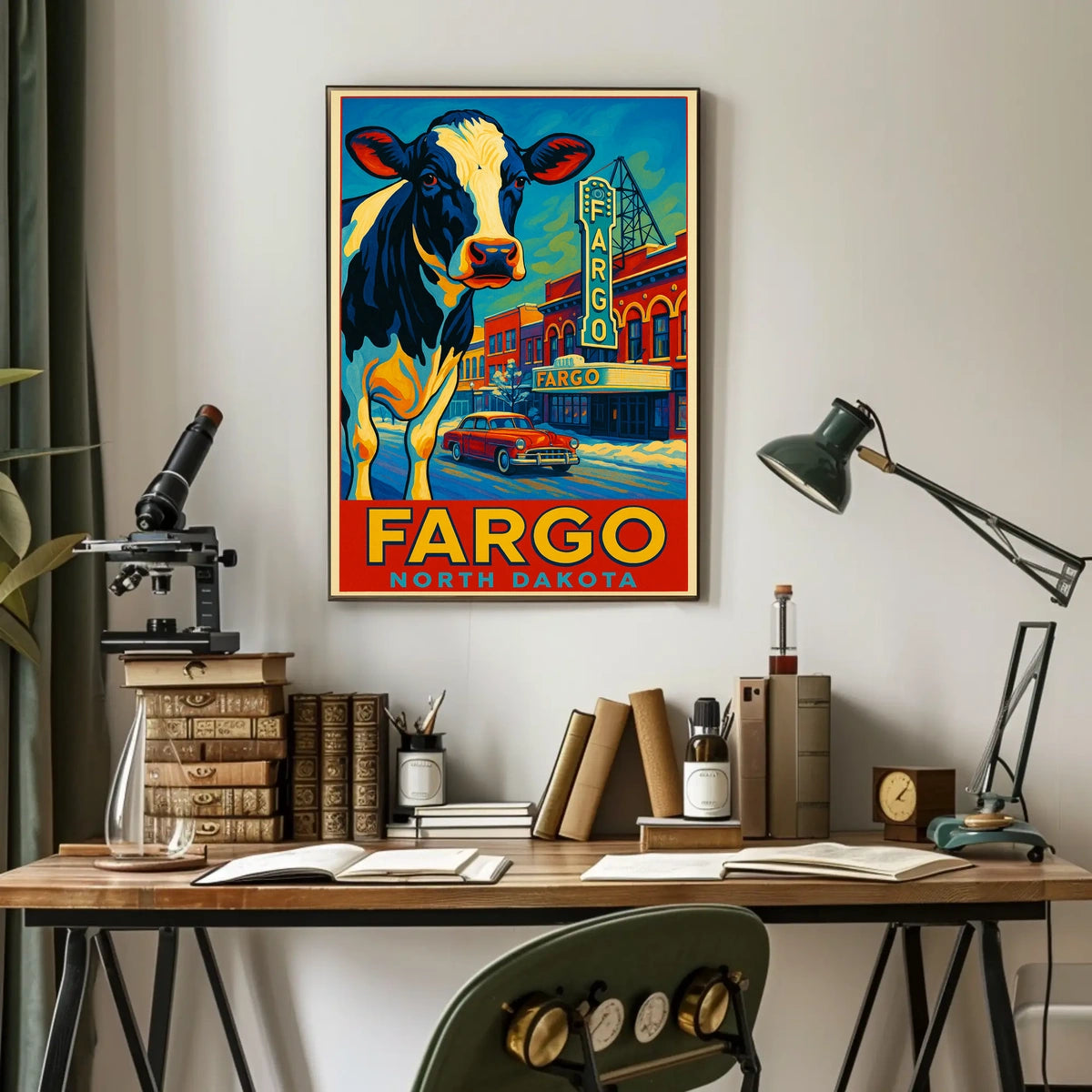 Fargo, North Dakota Vibrant Cityscape Poster