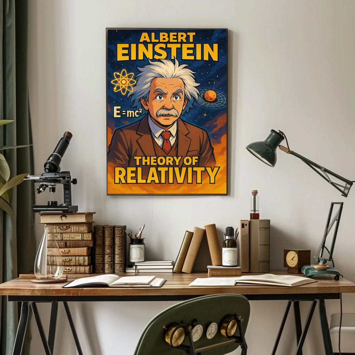 Albert Einstein Relativity Timeless Vintage Science Wall Art Inspiring Intellectual Decor Poster