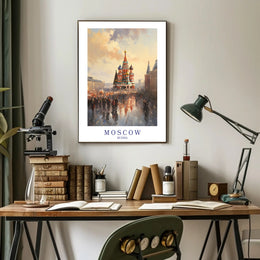 Moscow Urban Life Impressionistic Travel Poster PosterGoat