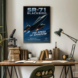 SR-71 Blackbird Speed of Shadow Futuristic Sci-Fi Poster